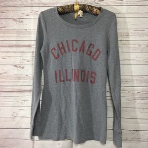 Local Pride Mens Gray LS Thermal Chicago Shirt M